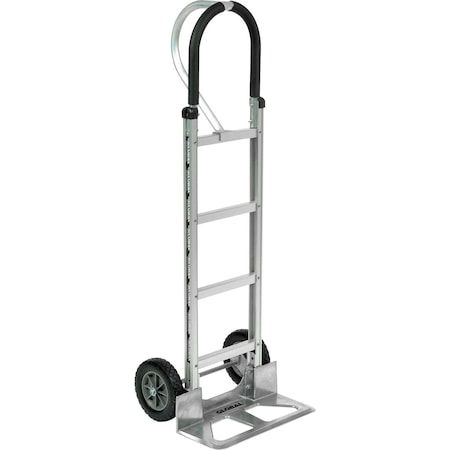 Global Industrial Aluminum Hand Truck Loop Handle, Mold-On Rubber Wheels 168266